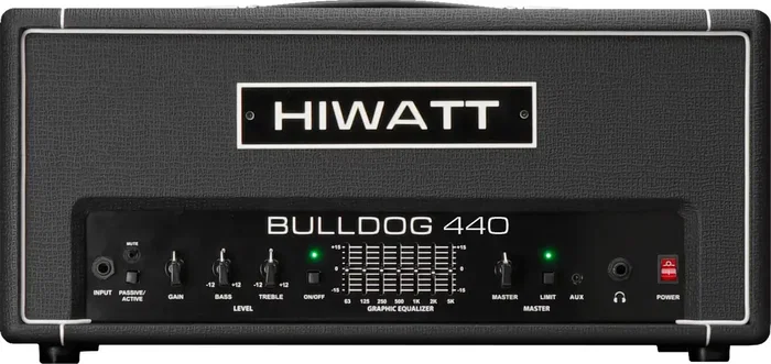 HIWATT Bulldog 440 - Tête d'ampli basse 400W, EQ 7 bandes, noir
