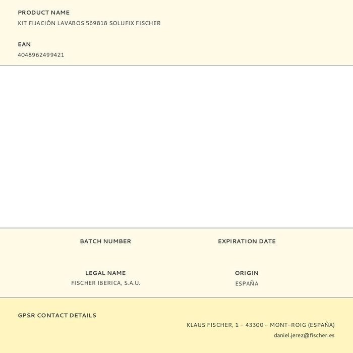 Fischer Kit de fixation lavabos Solufix 569818