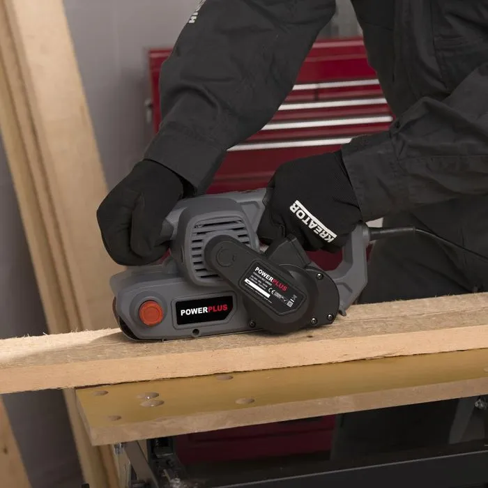 Powerplus Ponceuse à bande 1010 W 533x73 mm, 230-240 V, avec sac à poussière et poignée souple - Classe de protection II
