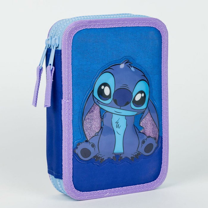Pochette crayons Stitch Bleu 12,5 x 19,5 x 4,5 cm
