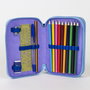 Pochette crayons Stitch Bleu 12,5 x 19,5 x 4,5 cm