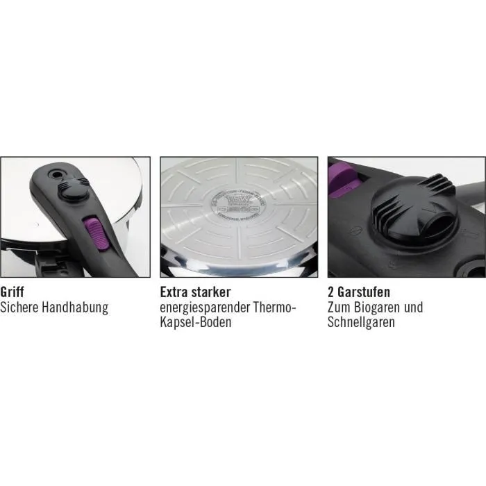 GSW Autocuiseur Rapide 18 cm 3.2 L pour Induction Acier Inoxydable ThermoBoden pour Tous Feux