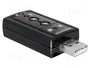 DELOCK Carte son USB 2.0, Noir