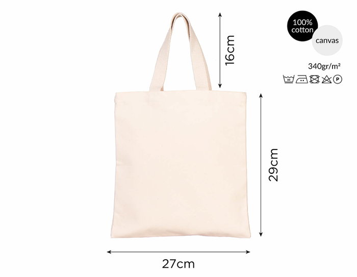 Innspiro Bolsa algodón plana 27x29cm
