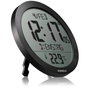 Kienzle Horloge murale DCF Radio-Control avec affichage température noir