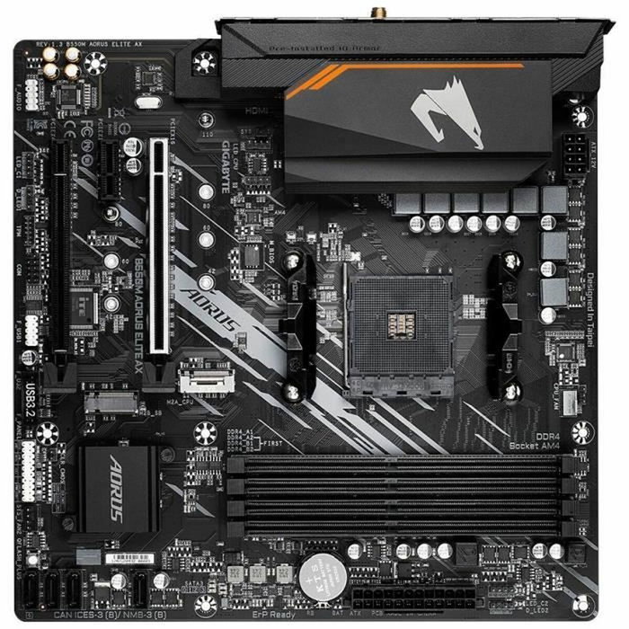 Gigabyte B550M AORUS ELITE AX Carte mère Socket AM4 AMD Ryzen DDR4 Wi-Fi 6E