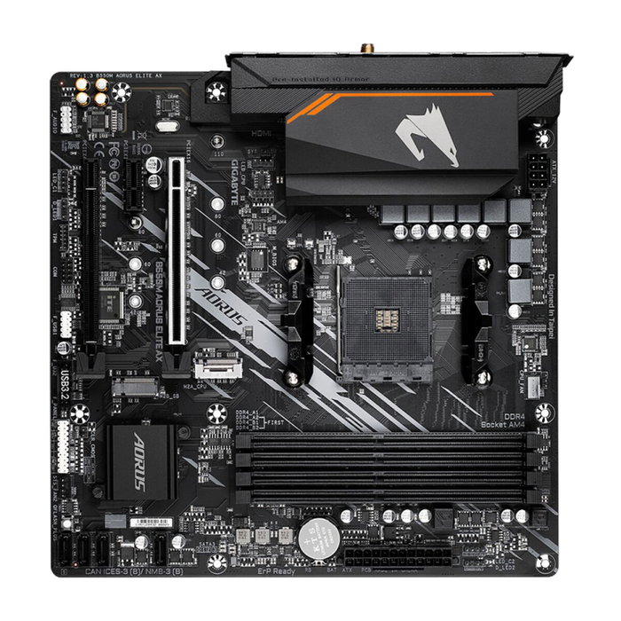Gigabyte B550M AORUS ELITE AX Carte mère Socket AM4 AMD Ryzen DDR4 Wi-Fi 6E