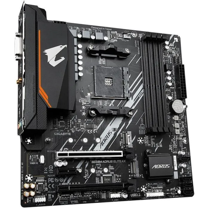 Gigabyte Carte mere B550M AORUS ELITE AX Socket AM4 AMD Ryzen 5000 DDR4 Wi-Fi 6E