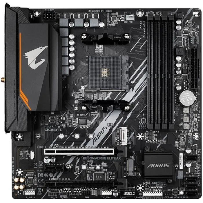 Gigabyte Carte mere B550M AORUS ELITE AX Socket AM4 AMD Ryzen 5000 DDR4 Wi-Fi 6E