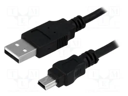 LOGILINK Câble USB 2.0 USB A vers USB B mini, 1,8 m, noir