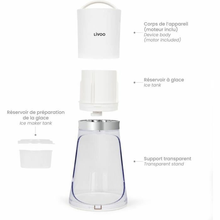 Livoo DOM462 Broyeur à Glace 150 mL Blanc Livoo DOM462 Broyeur à Glace 150 mL Blanc