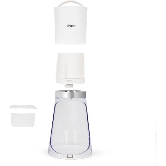 Livoo DOM462 Appareil à glace pilée automatique, capacité 150 mL, 2 tailles (fine/gros), réservoir et lame en acier inoxydable