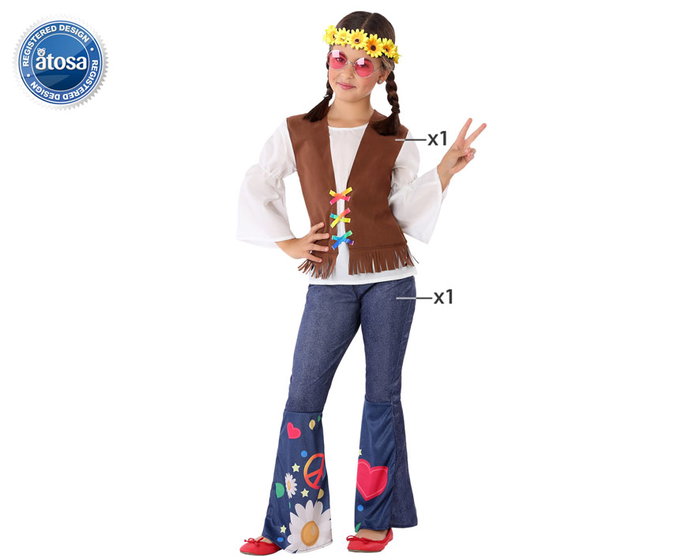 BigBuy Carnival Déguisement Hippie pour Fille 7-9 Ans BigBuy Carnival Déguisement Hippie pour Fille 7-9 Ans