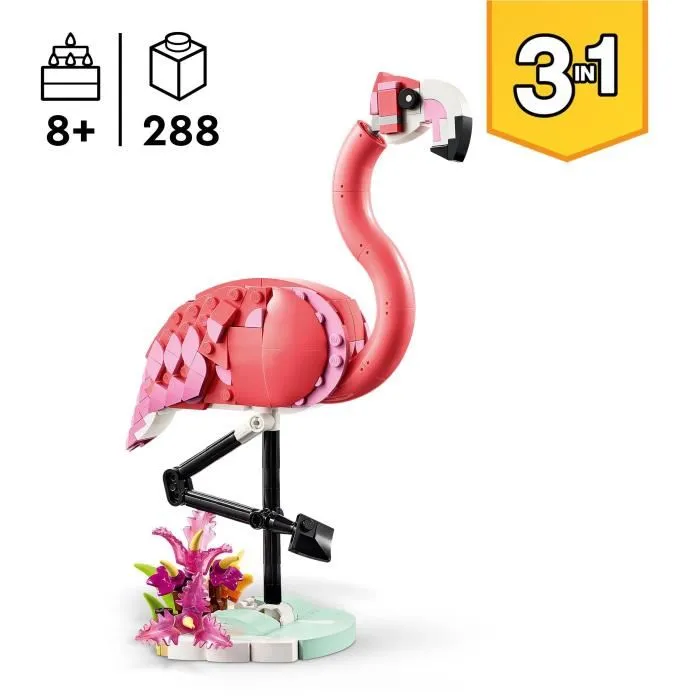 LEGO Creator 31170 Jeu de Construction 3-en-1 - Animaux Sauvages : Flamant Rose, Cacatoes, Axolotl - 288 Pièces - Jouet Créatif Enfant Dès 8 Ans LEGO Creator 31170 Jeu de Construction 3-en-1 - Animaux Sauvages : Flamant Rose, Cacatoes, Axolotl - 288 Pièces - Jouet Créatif Enfant Dès 8 Ans