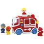 TACHAN - Camion de pompiers avec lumières, sons et jet d'eau, jouet éducatif multilingue (anglais, français, allemand, italien, portugais, espagnol) pour enfant dès 12 mois
