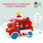 TACHAN - Camion de pompiers avec lumières, sons et jet d'eau, jouet éducatif multilingue (anglais, français, allemand, italien, portugais, espagnol) pour enfant dès 12 mois