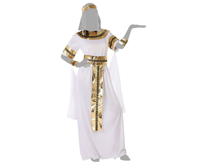 Déguisement Adulte Femme Cléopâtre Égyptien - Robe, Diadème, Collier, Ceinture et Bracelets - Taille M-L