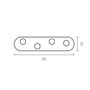 Micel Plaque de jonction droite PLC01 en acier bichromaté 80 x 19 x 2 mm