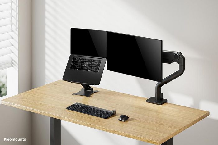 Neomounts DS20-740BL1 Support Universel Pilote pour Ordinateur Portable Portable Noir - Hauteur Réglable 1.7 à 16.8 cm, Compatible 11 à 15 Pouces, Jusqu'à 5 kg