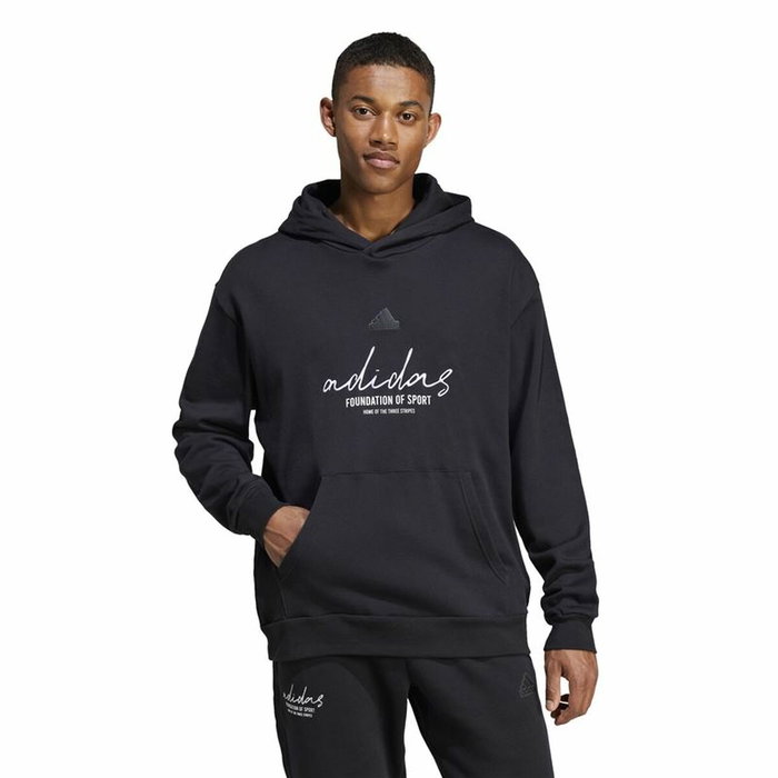 Sweat à capuche homme Adidas Brand Love French Terry Noir