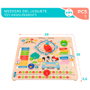 WOOMAX - Jeu éducatif Calendrier Disney pour apprendre les jours, la météo, les saisons, les mois et les heures - Taille du tableau 30x30x3.5 cm - À partir de 5 ans