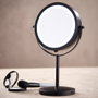 Day Miroir LED Double Face Noir Mat avec Grossissement x5