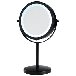 Day Miroir LED Double Face Noir Mat avec Grossissement x5