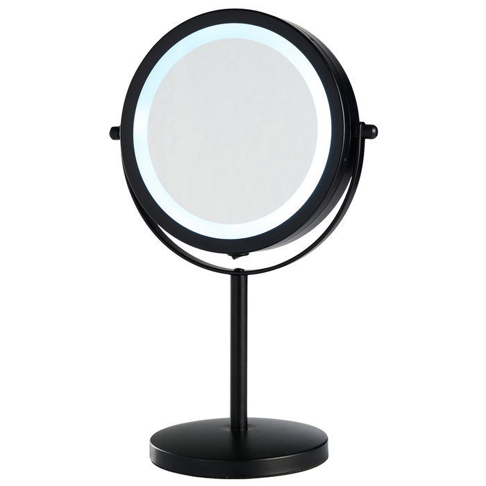 Day Miroir LED Double Face Noir Mat avec Grossissement x5 Day Miroir LED Double Face Noir Mat avec Grossissement x5