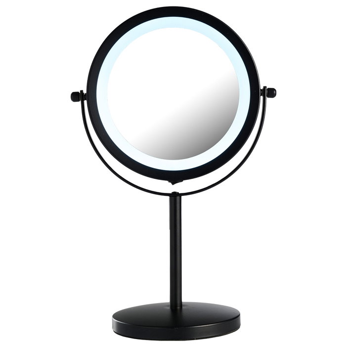 Day Miroir LED Double Face Noir Mat avec Grossissement x5 Day Miroir LED Double Face Noir Mat avec Grossissement x5