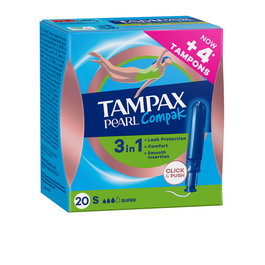 Tampax Tampon Pearl Super Compak 20 unités