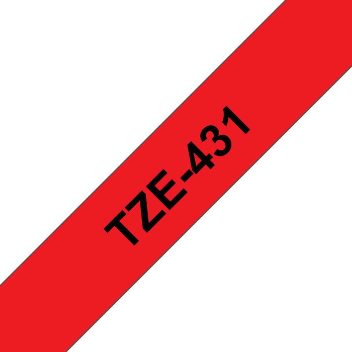 Brother TZe-431 Ruban d'étiquetage laminé 12 mm x 8 m Rouge/Noir Brother TZe-431 Ruban d'étiquetage laminé 12 mm x 8 m Rouge/Noir
