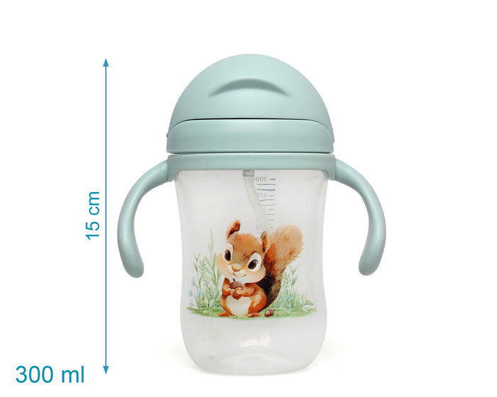 KioKids Tasse D'apprentissage Étape 3 avec Paille Anticolique, 300 ml, pour Bébé +6 Mois, Collection Honey Little Sauvages, Couleur Sauge