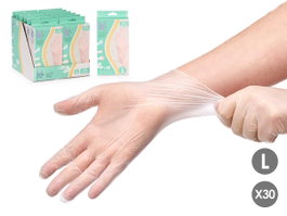 ARTE REGAL Lot de 12 paires de gants en vinyle blanc Taille L