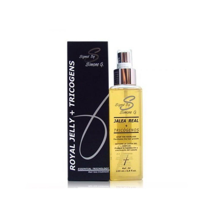 Simone Traitement Antichute Jalea Real + Tricógenos 125 mL - Stimule la Repousse Capillaire avec Vitamines A, B, E et Calcium Simone Traitement Antichute Jalea Real + Tricógenos 125 mL - Stimule la Repousse Capillaire avec Vitamines A, B, E et Calcium