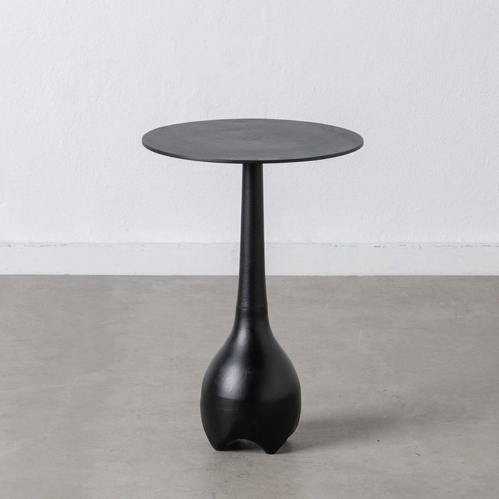 BigBuy Home Table d'appoint Noir Rond