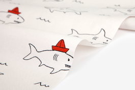 Dailylike Tissu en coton biologique Jaws Animaux 1,10m x 3m
