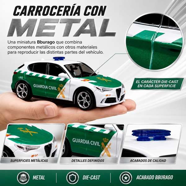 Burago Alfa Romeo Stelvio Guardia Civil 1:24