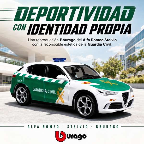 Burago Alfa Romeo Stelvio Guardia Civil 1:24