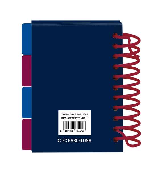 Safta Bloc-notes A7 F.C. Barcelona avec couverture rigide, 80 feuilles Safta Bloc-notes A7 F.C. Barcelona avec couverture rigide, 80 feuilles