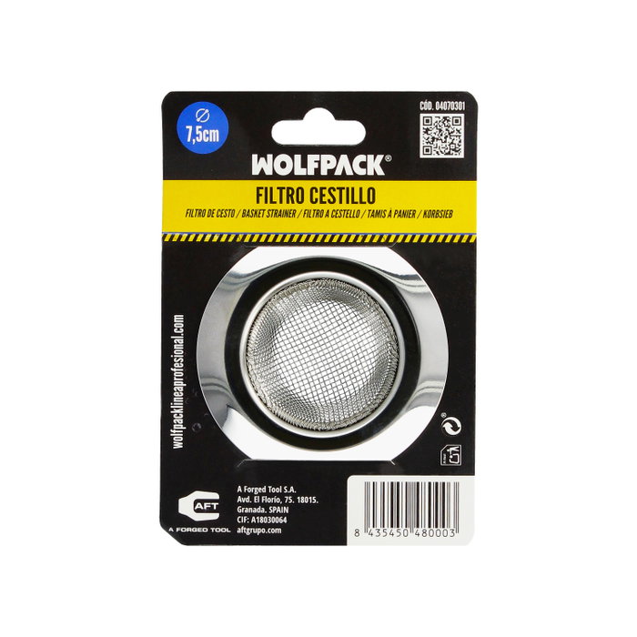 WOLFPACK LINEA PROFESIONAL Filtre panier en acier inoxydable Ø 7,5 cm