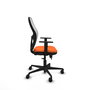 Chaise Jorquera Synchrone/Traslack tissu Orange Maille Blanc Base en nylon noir Accoudoir 1D Sans appui-tête Roulettes 65mm nylon