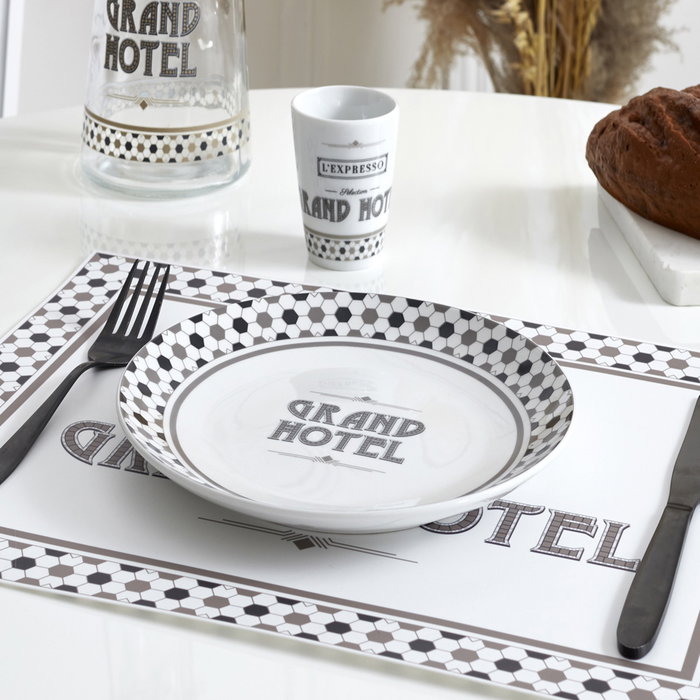 Home Deco Factory Plat Grand Hotel 20 cm en céramique Home Deco Factory Plat Grand Hotel 20 cm en céramique
