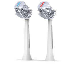 Bexident Duotech Balene Pack de 2 têtes de brosse à dents soniques de rechange, douces, code couleur, pivotantes 180°, longue durée de vie