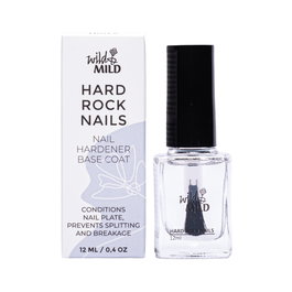 Wild&Mild Durcisseur d'Ongles Hard Rock Nails - Pour Ongles Renforcés et Protégés, Base de Manucure, Formule Vegan aux 5 Extraits Botaniques (Aloe Vera, Ginseng)