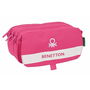 Trousse Fourre-Tout Triple Benetton Raspberry 21,5 x 10 x 8 cm Fuchsia