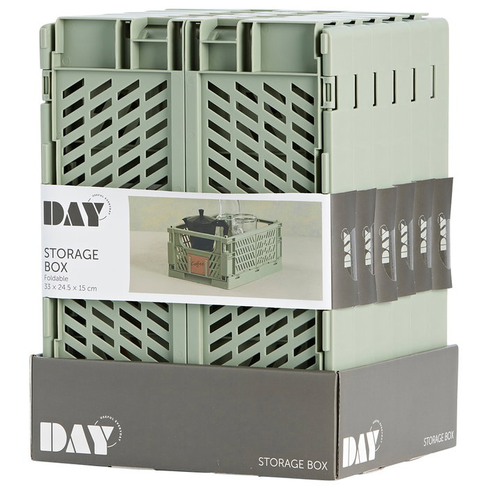 Day Boîte de rangement pliable et empilable 10 L Vert mousse