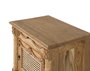 GINER Y COLOMER - Meuble de chevet ou table d'appoint en teck massif - Style rustique/provençal avec tiroir décoratif et porte en canne tressée - Finition naturelle - 50x35x65 cm