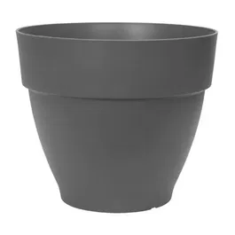 Elho Vibia Campana Pot de fleurs rond pour exterieur, Noir, 100% recycle, Diametre 55 cm x Hauteur 47 cm