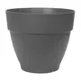 Elho Vibia Campana Pot de fleurs rond pour exterieur, Noir, 100% recycle, Diametre 55 cm x Hauteur 47 cm