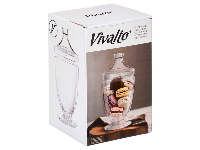 Vivalto Bombonera en verre avec couvercle 12 x 24 x 12 cm transparent 1,15 L (Set de 12) Vivalto Bombonera en verre avec couvercle 12 x 24 x 12 cm transparent 1,15 L (Set de 12)